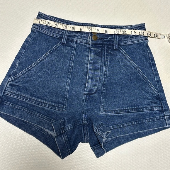 Apiece Apart Merida Denim Shorts Button Fly Navy Wash Size 0 EUC - Picture 13 of 16